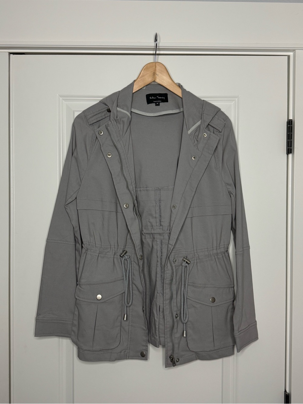 Eden Society Women's Light Gray Hooded Utility Jacket